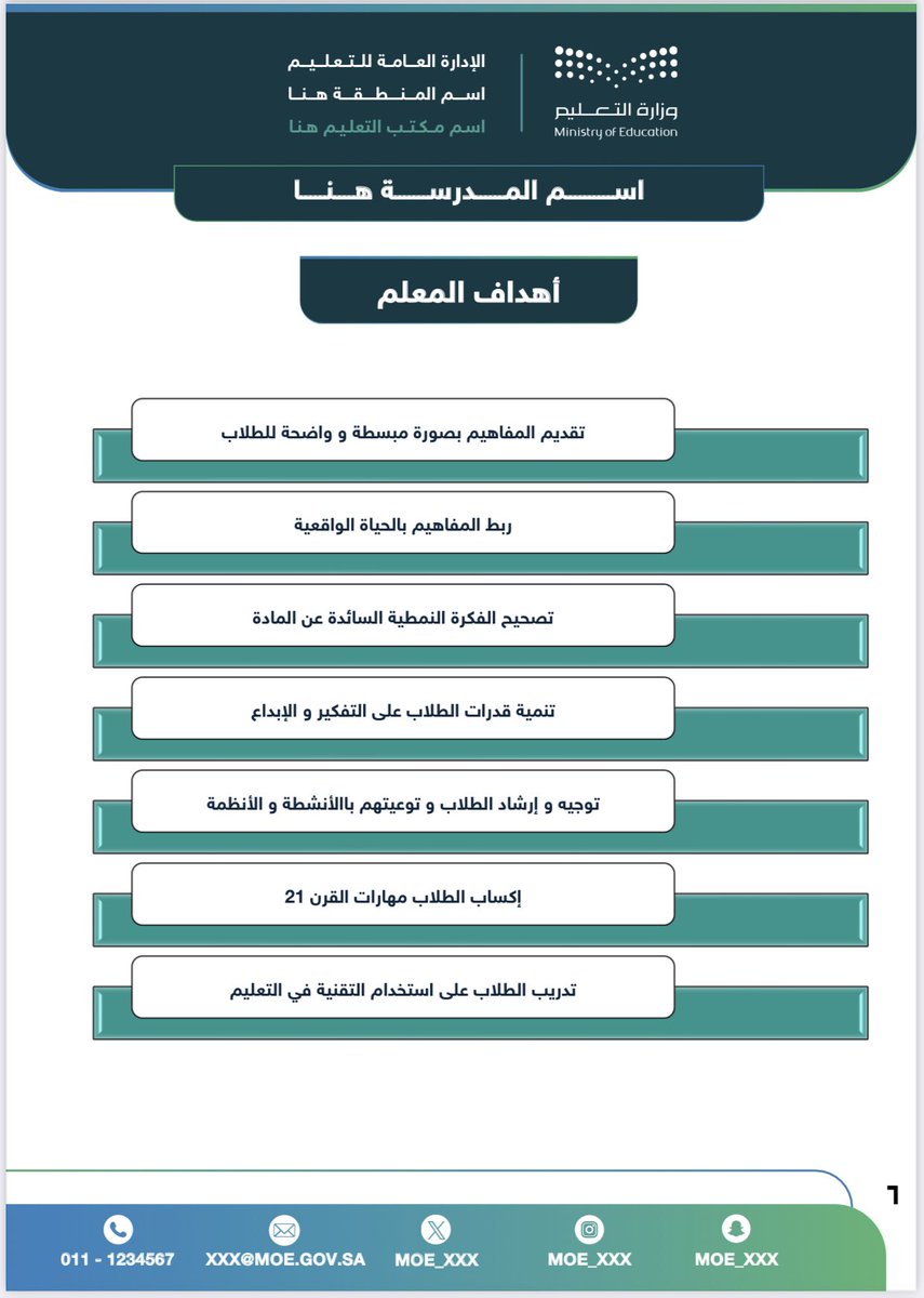 3bdAllah_Sultan's tweet photo. للمعلمين والمعلمات

من متطلبات #التقويم_الذاتي في مجال التعليم و التعلم وجود ملفات إنجاز للمعلمين و المعلمات.
يمكنك الحصول على ملف إنجاز  متكامل و بـ #الهوية_البصرية الجديدة لـ #وزارة_التعليم جاهز للتعديل و الطباعة يتضمن أهدافك و يقوم بتوثيق أعمالك و إنجازاتك و مشاركاتك خلال العام الدراسي .

متوفر بخصم 50% لمتابعيني و ذلك باستخدام الكود A50 عند الشراء .
🔻للطلب :
https://t.co/38okIrDGMr