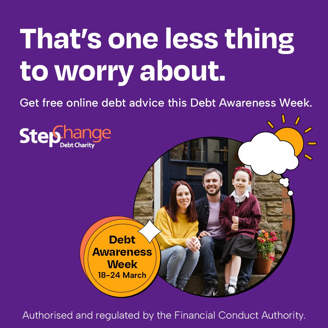 Don’t lose sleep over financial worries – seeking debt advice will have no effect on your credit score and your lenders won’t find out that you’ve asked for help. Take the first step this #DebtAwarenessWeek and get free and impartial debt advice from @StepChange