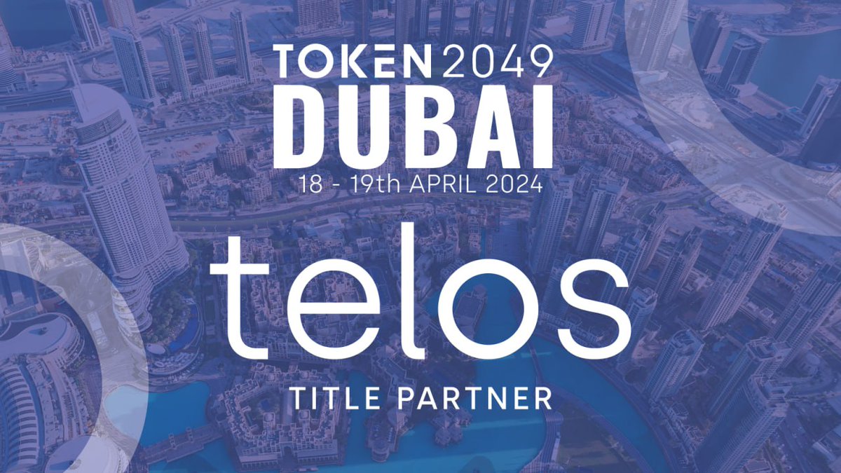 يسعدنا أن نعلن عن أن Telos هي الراعي الرسمي لـ TOKEN2049، في الفترة من 18 إلى 19 أبريل في دبي.

 ستمنح رعاية Telos للمشروع فرصة لزيادة الوعي بشكل كبير بالتطورات التكنولوجية الحديثة في نظامنا البيئي، مثل تطوير ورقة عمل SNARKtor.

 سنستضيف أحداثاً جانبية ولقاءات في جناحنا.  ترقبوا