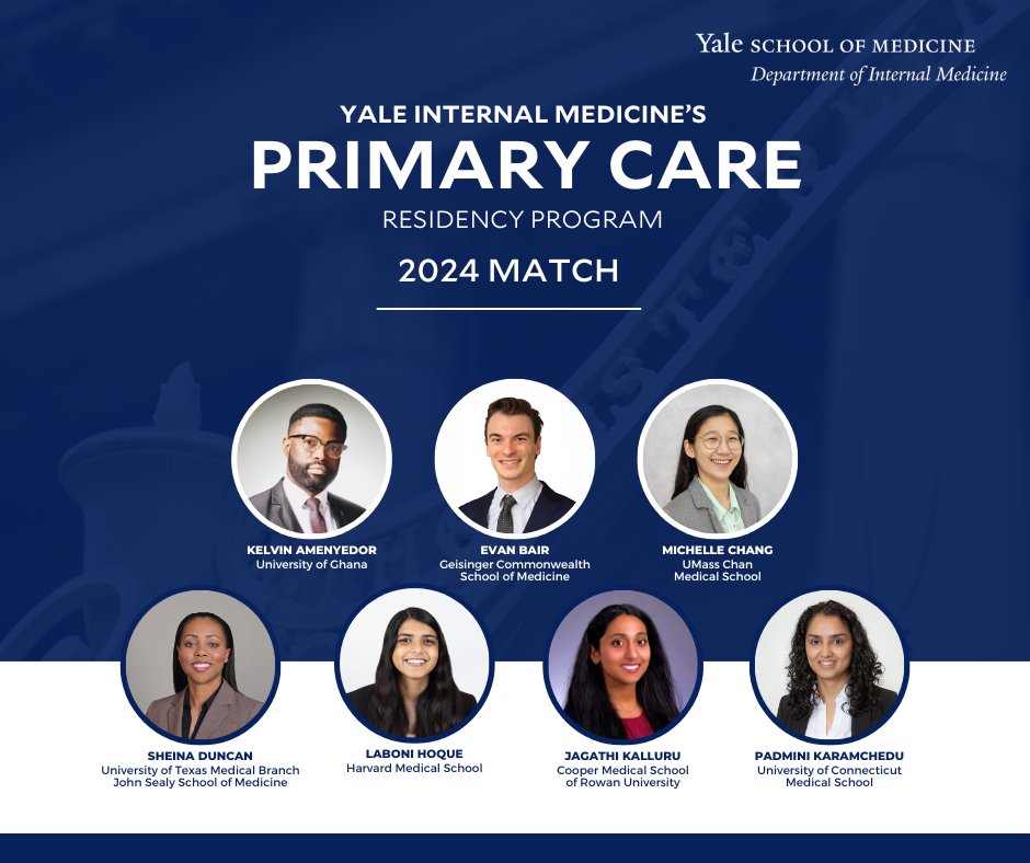 Yale Internal Medicine (@yaleimed) on Twitter photo Excited to announce the incoming residents for the Internal Medicine Primary Care Residency Program! Welcome to <a href="/YaleMed/">Yale School of Medicine</a> <a href="/Yale/">Yale University</a> <a href="/YNHH/">Yale New Haven Hosp</a>!
🧵 #MatchDay2024 #Residency #MedTwitter #Match2024
<a href="/johnmoriarty68/">John Moriarty</a> @StephenHolt7 <a href="/Tracy_Rabin/">Tracy Rabin</a> <a href="/SSypc11/">Sarita S</a> <a href="/TheDRBR/">Brad Richards</a> <a href="/LydiaBarakatMD/">Lydia Barakat</a> <a href="/DunneDana/">Dana Dunne</a> Excited to announce the incoming residents for the Internal Medicine Primary Care Residency Program! Welcome to <a href="/YaleMed/">Yale School of Medicine</a> <a href="/Yale/">Yale University</a> <a href="/YNHH/">Yale New Haven Hosp</a>!
🧵 #MatchDay2024 #Residency #MedTwitter #Match2024
<a href="/johnmoriarty68/">John Moriarty</a> @StephenHolt7 <a href="/Tracy_Rabin/">Tracy Rabin</a> <a href="/SSypc11/">Sarita S</a> <a href="/TheDRBR/">Brad Richards</a> <a href="/LydiaBarakatMD/">Lydia Barakat</a> <a href="/DunneDana/">Dana Dunne</a>