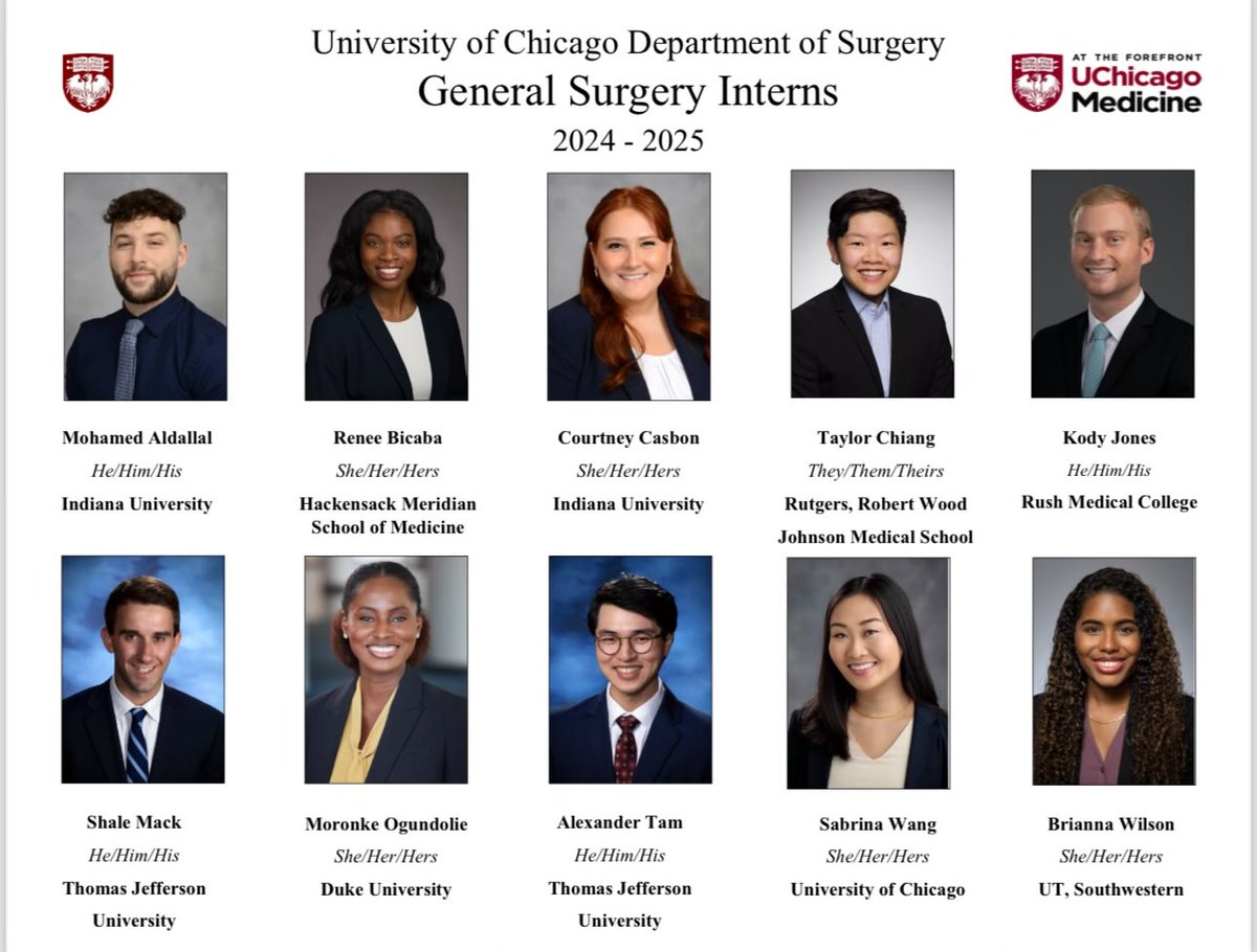 Hey hey hey can’t wait to welcome these new colleagues and future surgeons to our department! Congratulations to you, and to us!! Thanks to our amazing PD @JenConeMD and her whole team. <a href="/uchicagosurgery/">UChicago Surgery</a>