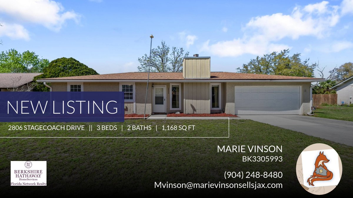 Marietoddvinson's tweet photo. 📍 New Listing 📍 Take a look at this fantastic new property that just hit the market located at 2806 Stagecoach Drive in Orange Park. Reach out here or at (904) 248-8480 for more information

I can help you make an informed decisi... https://t.co/hfjRlGbT1d https://t.co/9jdA4lGCPc