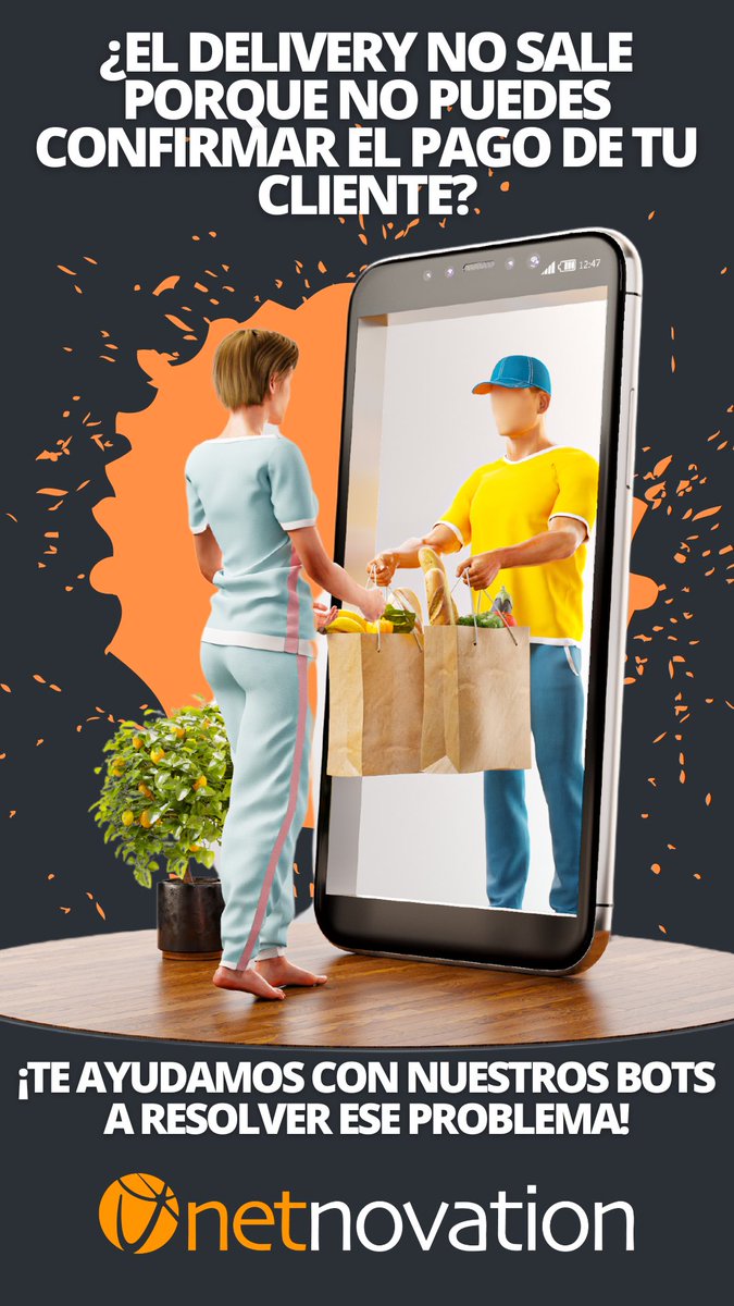 netnovation's tweet photo. "¿Te gustaría agilizar los envíos por delivery de tu empresa? Con nuestro bot de conciliaciones y verificación de pagos en Netnovation, puedes hacerlo. Nuestra solución automatizada simplifica y acelera el proceso, brindando eficiencia y precisión a tus operaciones. https://t.co/2w64RIQsfD
