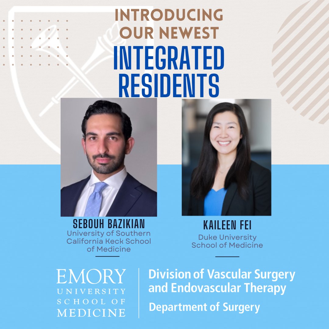 We are thrilled to introduce the newest members of our integrated residency program! Drs. Kaileen Fei and Seb Bazikan will be joining the family this summer. #Match2024 @FutureVascSurgn