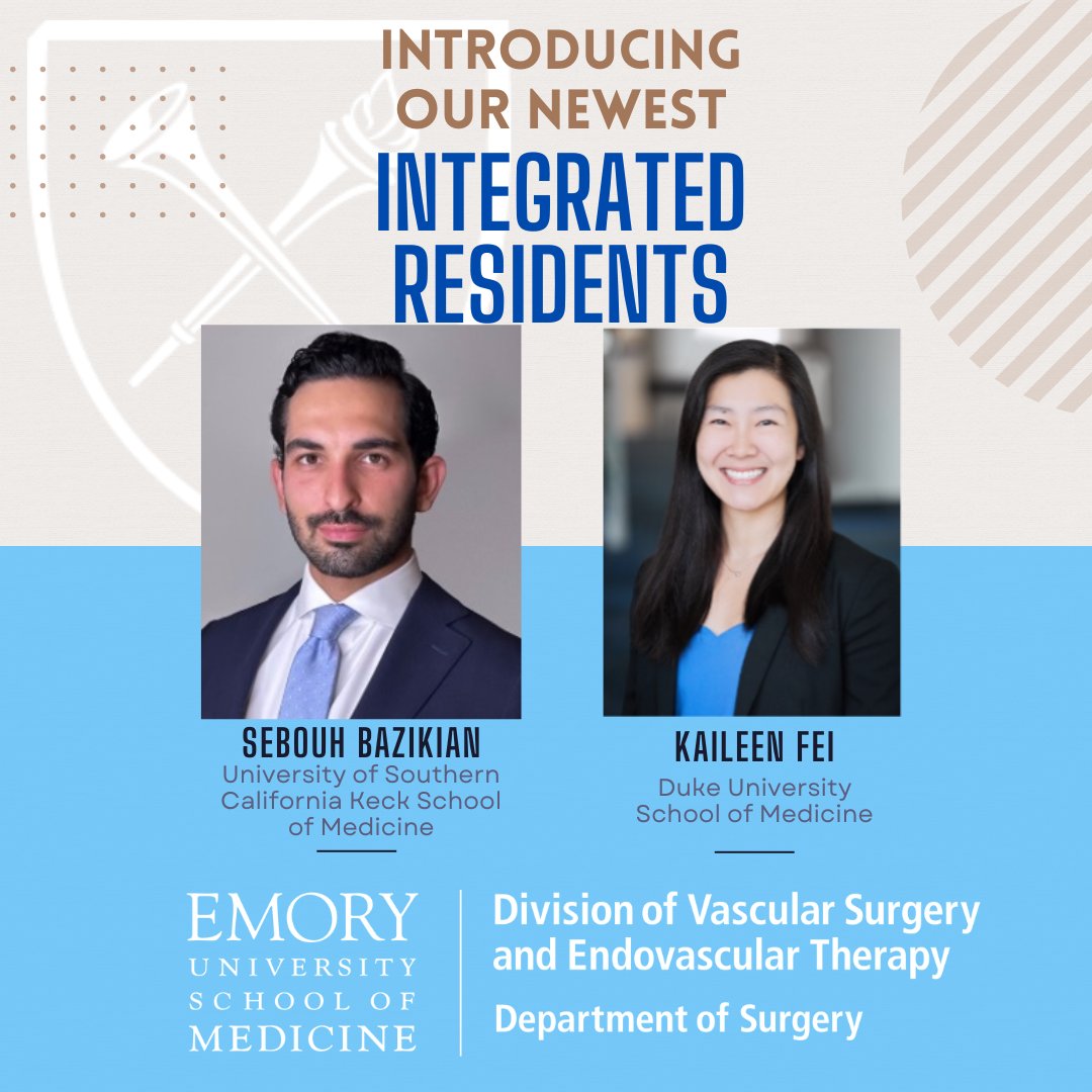 We are thrilled to introduce the newest members of our integrated residency program! Drs. Kaileen Fei and Seb Bazikan will be joining the family this summer. #Match2024 <a href="/FutureVascSurgn/">FutureVascSurgeons</a>