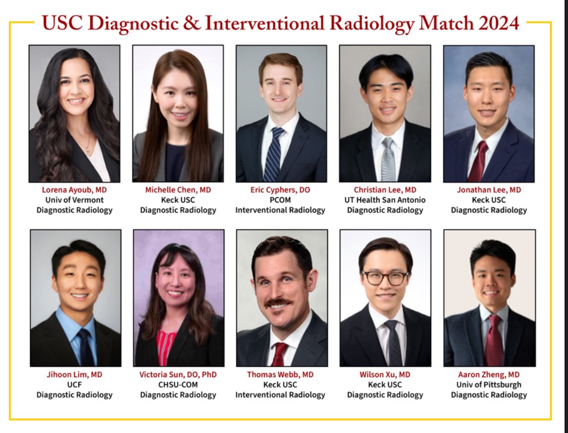 Feeling so proud as a mentor to see two medical students from my lab are matched in Radiology Residency at USC!!! @RadiologyUSC @USCneurorads @USCRadResearch @KECKSchool_USC @USC_Rads #mentor #radiology #residency #research #mentorship @rayosxdoc @futureradres