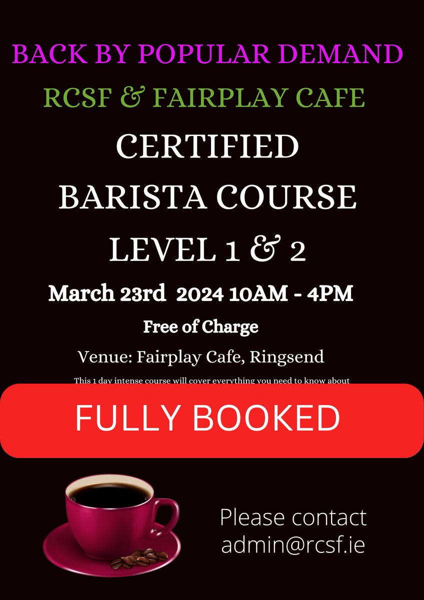 This course is now fully booked! Please do not hesitate to forward your name to admin@rcsf.ie for future courses. Thank you