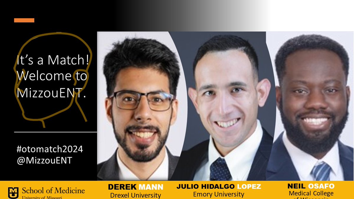 MizzouENT (@mizzouent) on Twitter photo We are excited to welcome our newest residents to <a href="/MizzouENT/">MizzouENT</a>! We are thrilled to have you with us! #otomatch2024 #IAMOTO #matchday #match2024 #MedEd We are excited to welcome our newest residents to <a href="/MizzouENT/">MizzouENT</a>! We are thrilled to have you with us! #otomatch2024 #IAMOTO #matchday #match2024 #MedEd