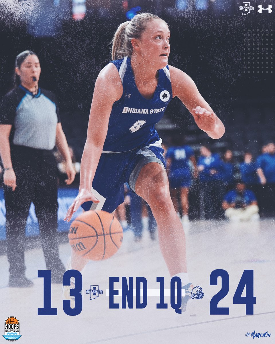 First quarter in the books, @KileyBess leading the way for the Sycamores with six #MarchOn | #OneGoalOneFamily