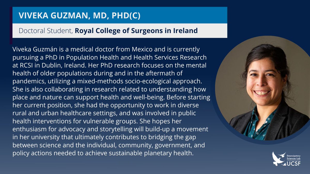 #FeaturedFriday spotlights folks in our network & their contributions toward #EmancipatorySciences. This week, we're featuring Dr. @vivekaguzman. Learn more about Dr. Guzmán & her work! 🎉 buff.ly/3wPi9JU