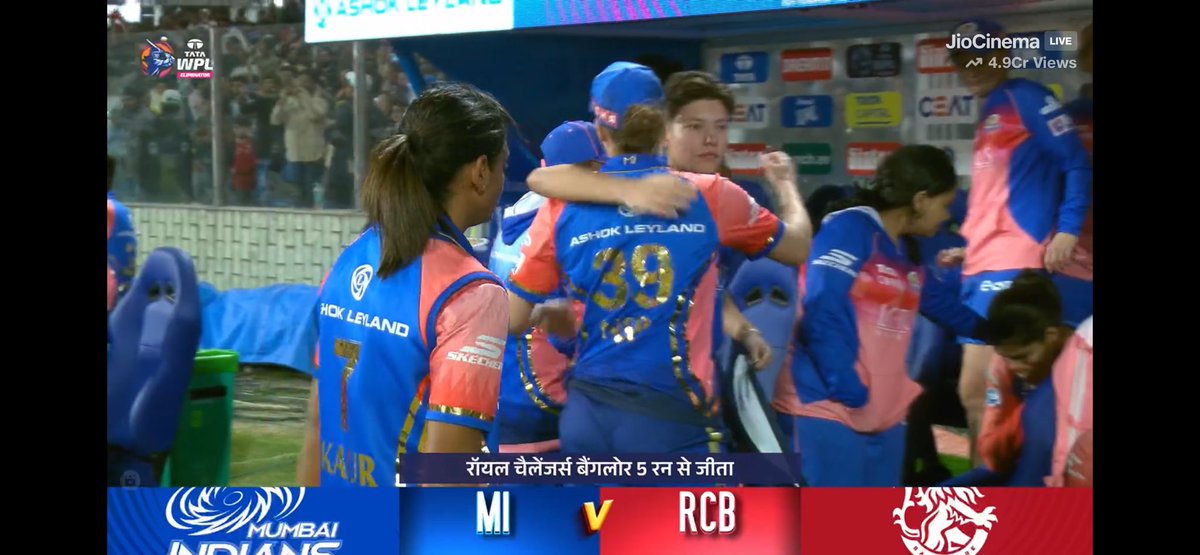 What a come Back @RCBTweets … RCB Beat Mumbai by 5 runs to reach in Final … Defended lowest score 135 in Tata Women IPL .. Great Match … #RCBvsMI