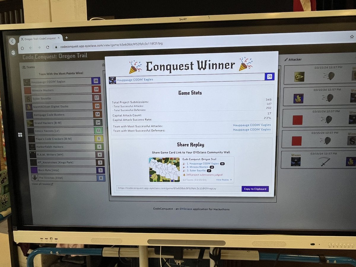 dmurph88's tweet image. Hauppauge Codin’ Eagles for the win! Led by the incomparable Mr. Ferrara! @lesliebrophy @kid_OYO @CodeMakeOwn @HPS_Eagles @tmccarthy5210 @pecorarolibrary @kreingold0104 @kabarry21 @HauppaugeMS @rebecca_bilski