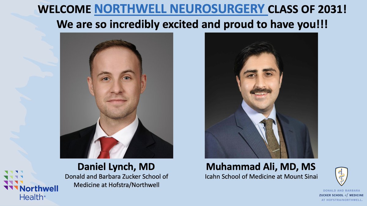 Danielle Golub, MD, MSCI (@dgolubmd) on Twitter photo Could not be more excited for our newest class of #neurosurgery interns at <a href="/NorthwellNsurg/">Northwell Neurosurgery</a>!
Welcome Daniel Lynch (Hofstra) & Muhammad Ali (Sinai)!
🔥🧠🔥🤩🔥
#Match2024 #MatchDay2024 <a href="/IcahnMountSinai/">Icahn School of Medicine at Mount Sinai</a> <a href="/ZuckerSoM/">Zucker School of Med</a> <a href="/AANSNeuro/">AANS</a> <a href="/CNS_Update/">CNS</a> <a href="/mschulder/">Michael Schulder</a> <a href="/DanielSciubba/">Daniel Sciubba</a> <a href="/LenoxNeurosurg/">Lenox Hill Neurosurgery</a> Could not be more excited for our newest class of #neurosurgery interns at <a href="/NorthwellNsurg/">Northwell Neurosurgery</a>!
Welcome Daniel Lynch (Hofstra) & Muhammad Ali (Sinai)!
🔥🧠🔥🤩🔥
#Match2024 #MatchDay2024 <a href="/IcahnMountSinai/">Icahn School of Medicine at Mount Sinai</a> <a href="/ZuckerSoM/">Zucker School of Med</a> <a href="/AANSNeuro/">AANS</a> <a href="/CNS_Update/">CNS</a> <a href="/mschulder/">Michael Schulder</a> <a href="/DanielSciubba/">Daniel Sciubba</a> <a href="/LenoxNeurosurg/">Lenox Hill Neurosurgery</a>