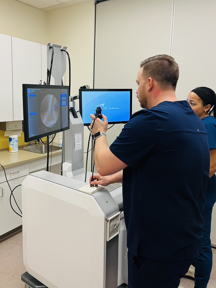 UVA_APPs's tweet photo. Muscle memory is key!  Today during our #CriticalCare #APPFellowship didactics we revisited lines and bronchs to begin to master the steps and finesse our skills, plus a little airway lab on the side!  💉🫁 

Happy FriYay!  @uvahealthnews #advancedpracticeproviders #APPs https://t.co/pcB9adElEg