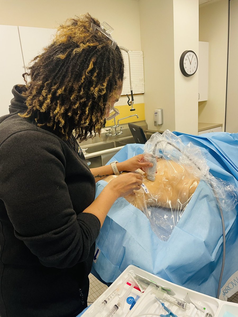UVA_APPs's tweet photo. Muscle memory is key!  Today during our #CriticalCare #APPFellowship didactics we revisited lines and bronchs to begin to master the steps and finesse our skills, plus a little airway lab on the side!  💉🫁 

Happy FriYay!  @uvahealthnews #advancedpracticeproviders #APPs https://t.co/pcB9adElEg