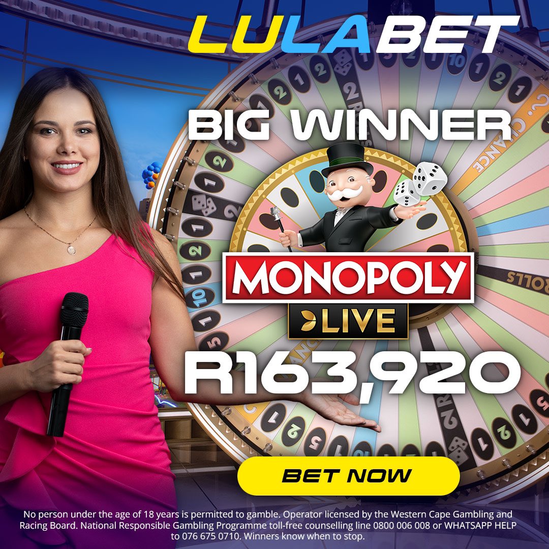 LulaBetZA's tweet image. 🤑 BIG CASINO WINNER 🤑

🎩 Game Show: Monopoly LIVE
💵 Winnings: R163,920

Sign up &amp;amp; bet on Monopoly Live by @Evo_Global today 👉 lulabet.co.za

🔞 18+ Only | Be Gamble Aware

 #LulaBet
#MonopolyLive