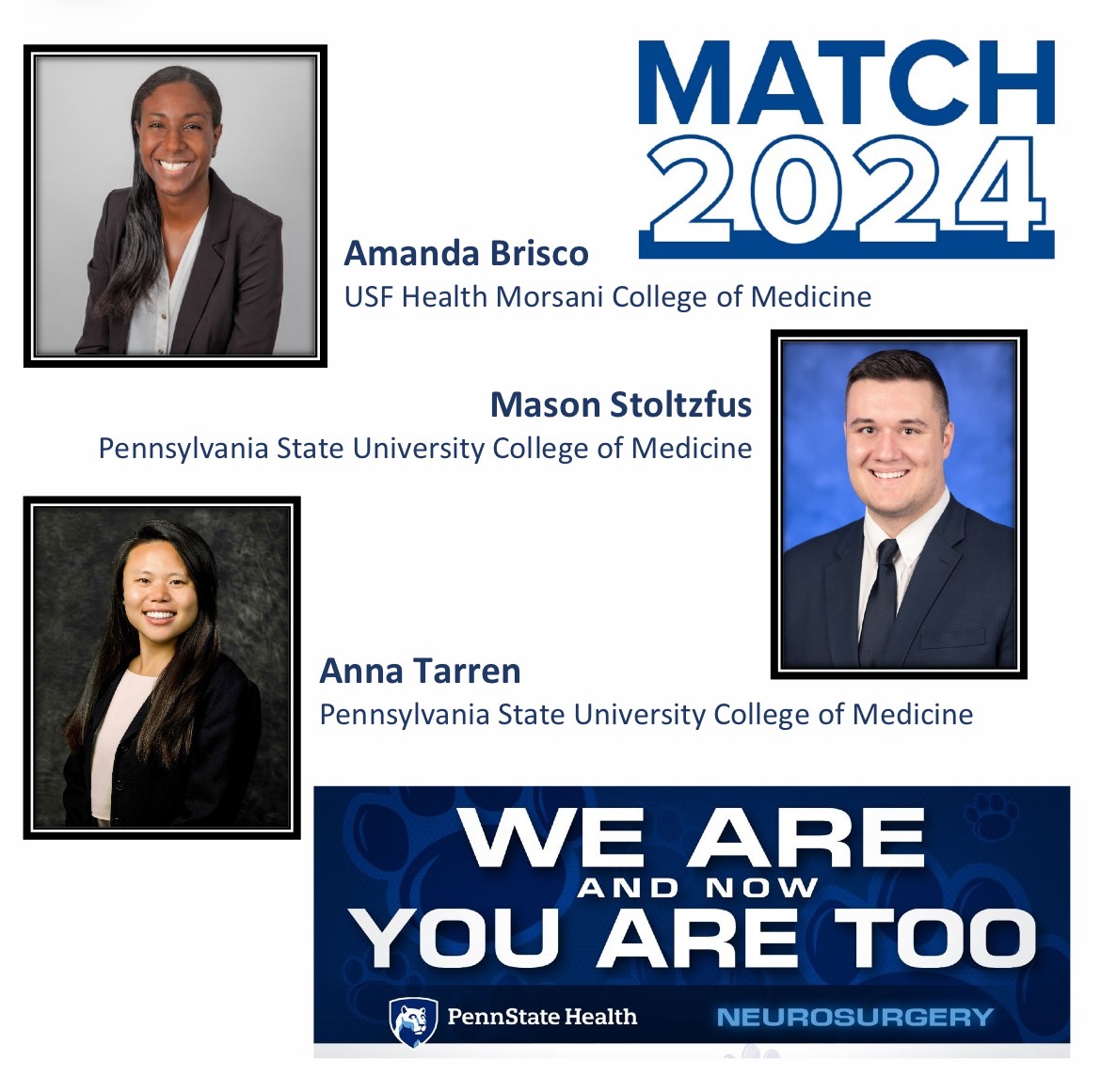 PennStNeurosurg's tweet photo. Congratulations and welcome to our incoming interns! #PSUMatch
#MATCH2024 https://t.co/zngn0P9sMI