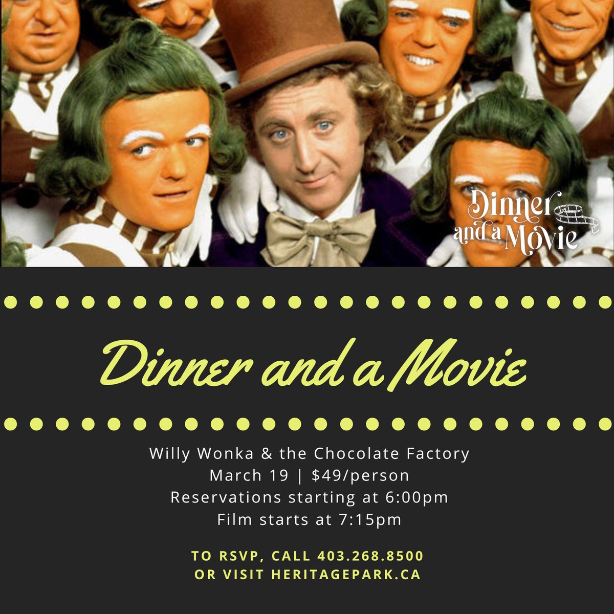 Step into a world of pure imagination at our very own Gasoline Alley Museum! Our culinary Oompa-Loompas are crafting a three-course meal, followed by a screening of Willy Wonka and the Chocolate Factory! Don’t miss the chance! Secure your seats at bit.ly/3upfjtS