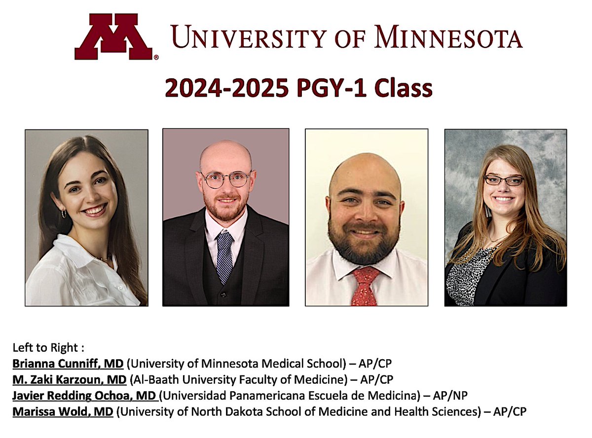 @UMNLabMedPath #Match2024 #UMNMatchDay2024 #PathMatch2024 #PathTwitter @umnmedschool

We are thrilled to welcome our incoming PGY1 residents!