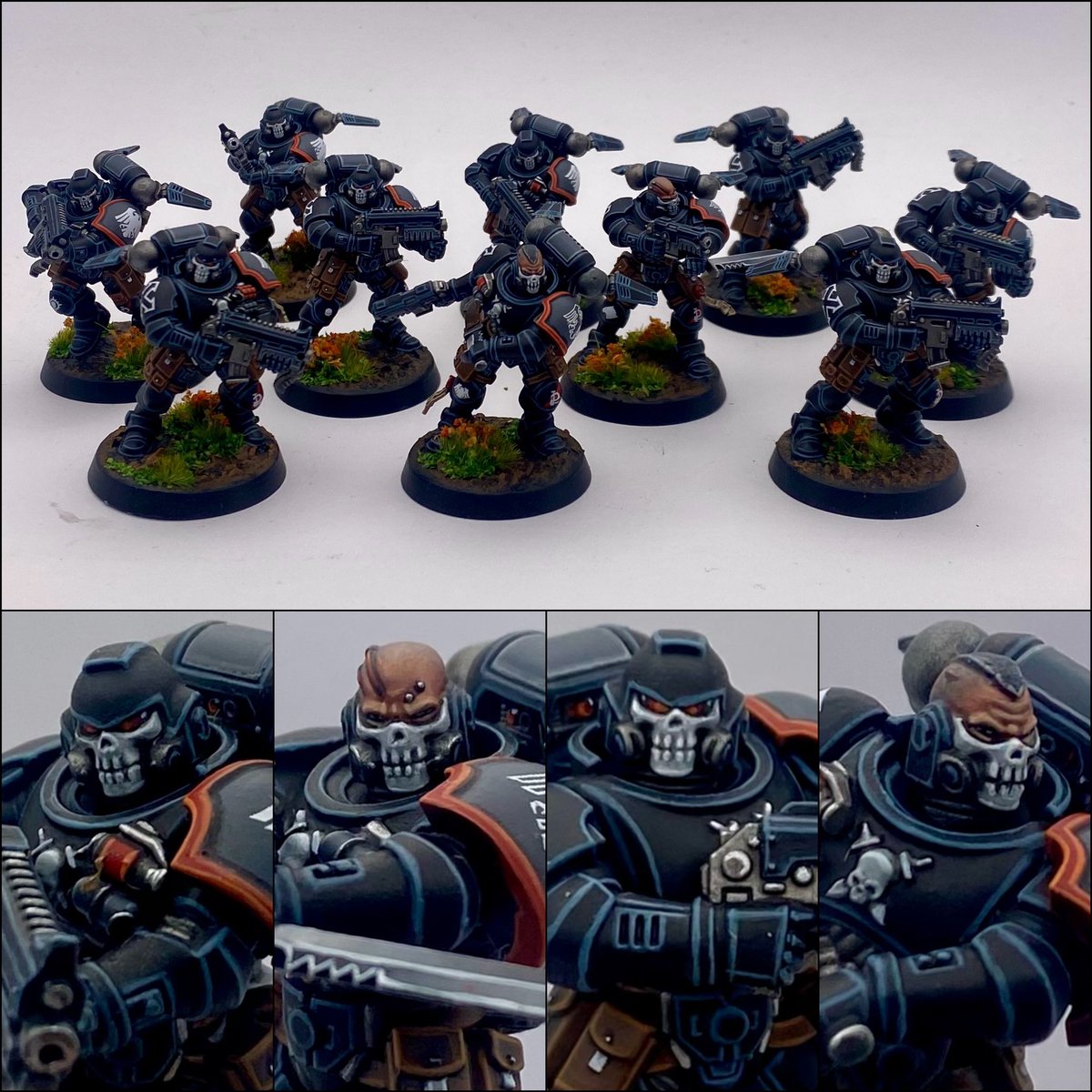 Reiver squad, reporting for duty. Probably not the honourable kind… #WarhammerCommunity #RavenGuard #Warhammer40k #PaintingWarhammer