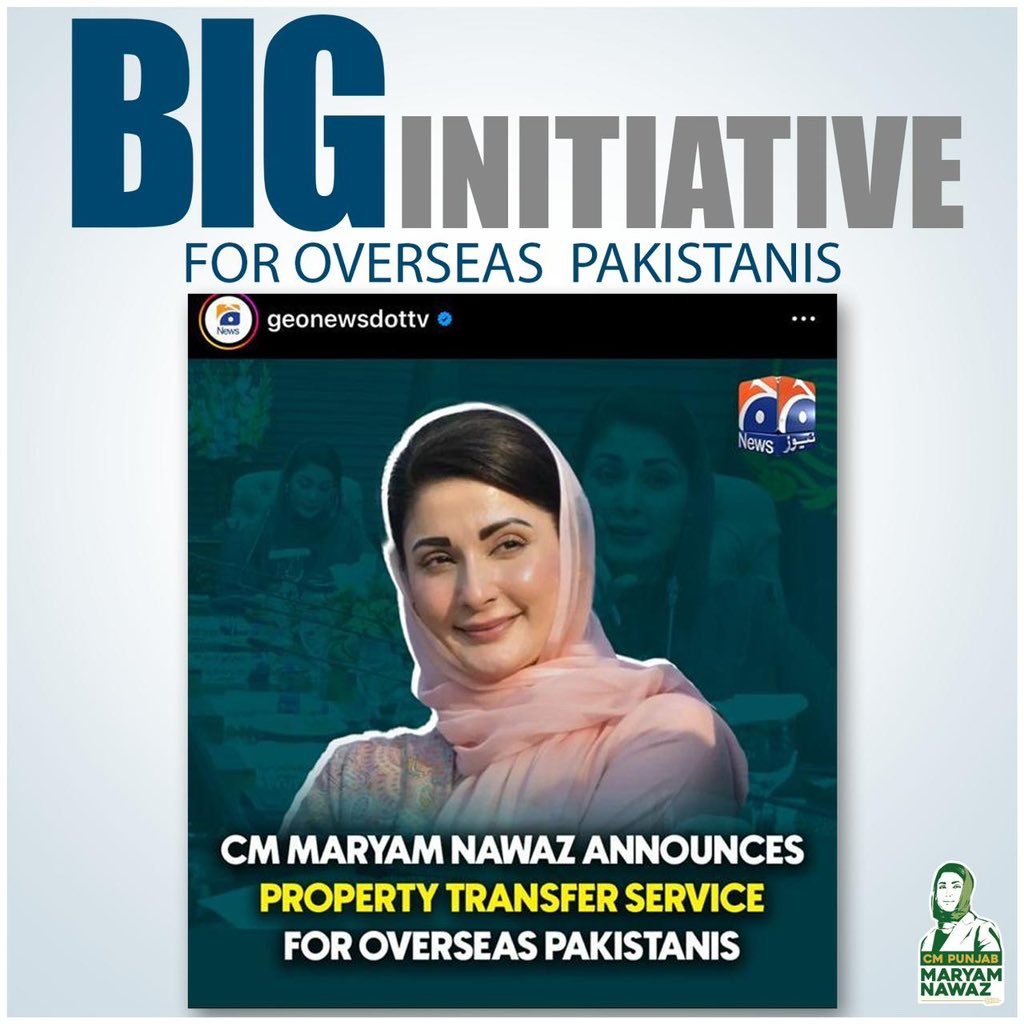 CM Maryam Nawaz announces property transfer service for overseas pakistanis!