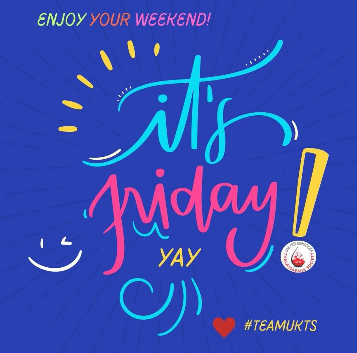 Thank God, it’s #FriYay!! Weekends are brilliant apart from one thing, they go by so quickly! Hope you get a chance to refuel and have fun! Ps: don’t forget our well-being exercise class tomorrow!! Lots of love #teamukts #thalassaemia #weekendmood #FridayFeeling