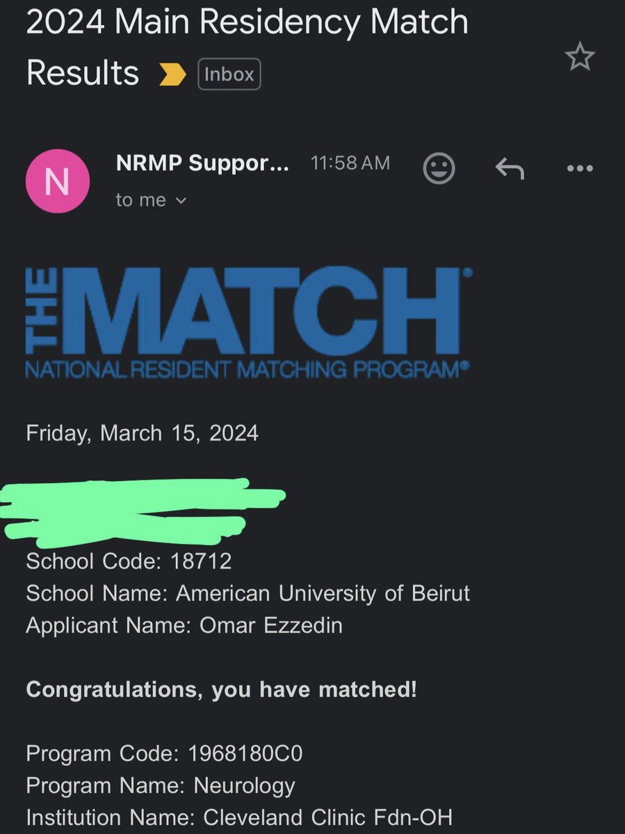 omar_ezzedin's tweet photo. Absolutely thrilled to have matched @ClevelandClinic Neurology. What a dream come true. CLEVELAND… THIS IS FOR YOU! #MATCH2024 @AUBMC_Official https://t.co/6AMMQShwNN