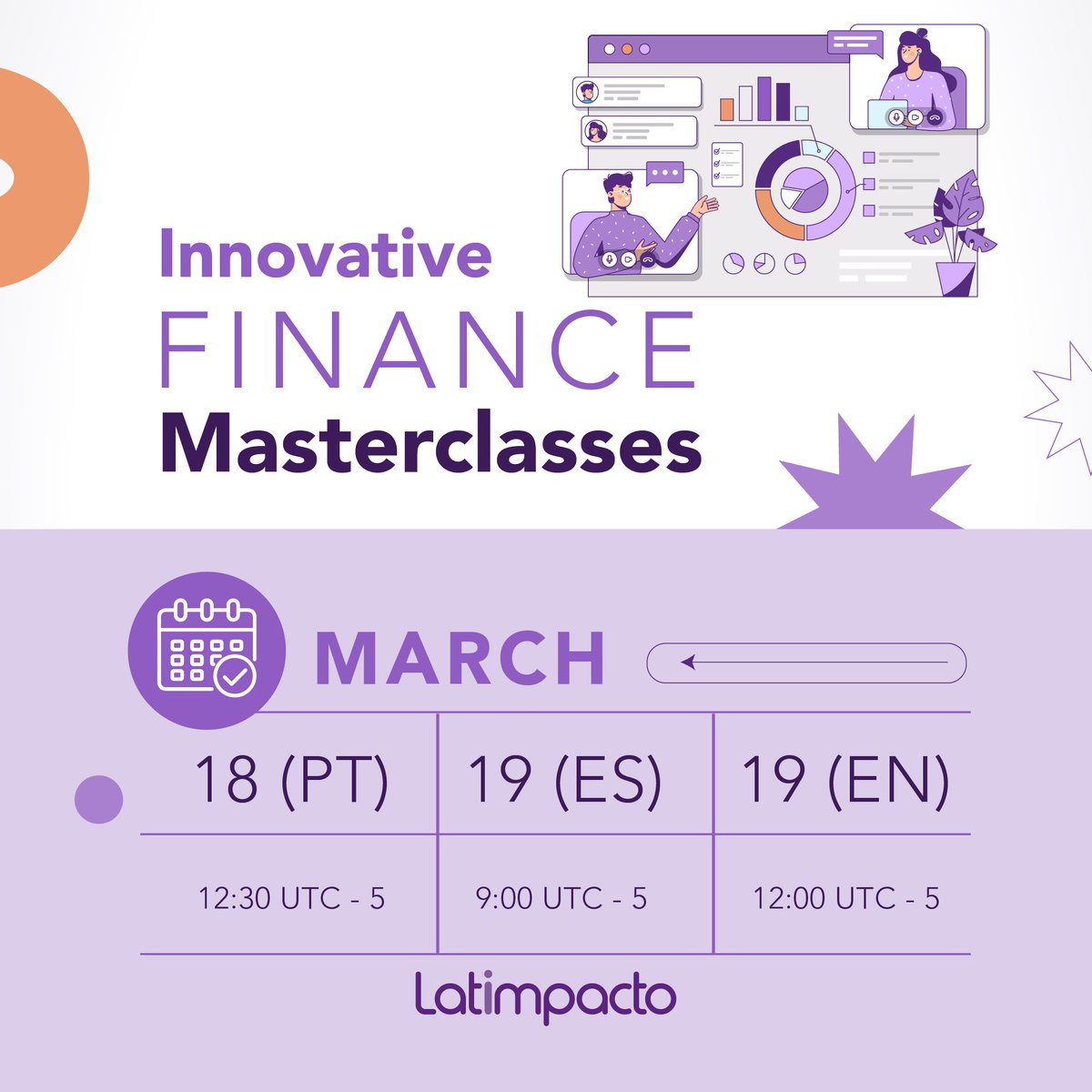 📅 Join our Innovative Finance Masterclasses!

Explore financial innovation for impact and learn about strategies and instruments that maximize the impact of your resources, whether as investment, philanthropy or hybrid models.

Register here: linktr.ee/latimpacto