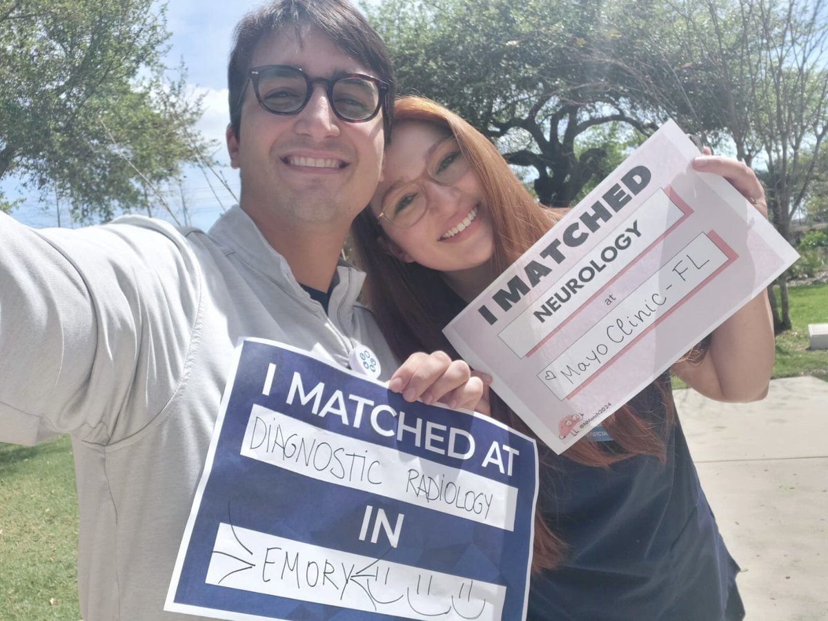 HaydukDominique's tweet photo. “Do your best and God will do the rest”, my pap always says. We did it. We are going to our dream programs! We are so grateful for every single person involved in our journey. What a day! ❤️ 
@MayoFL_NeuroRes @EmoryRadiology 

#NMatch #Match2024 https://t.co/xpGJZ3Rnp8