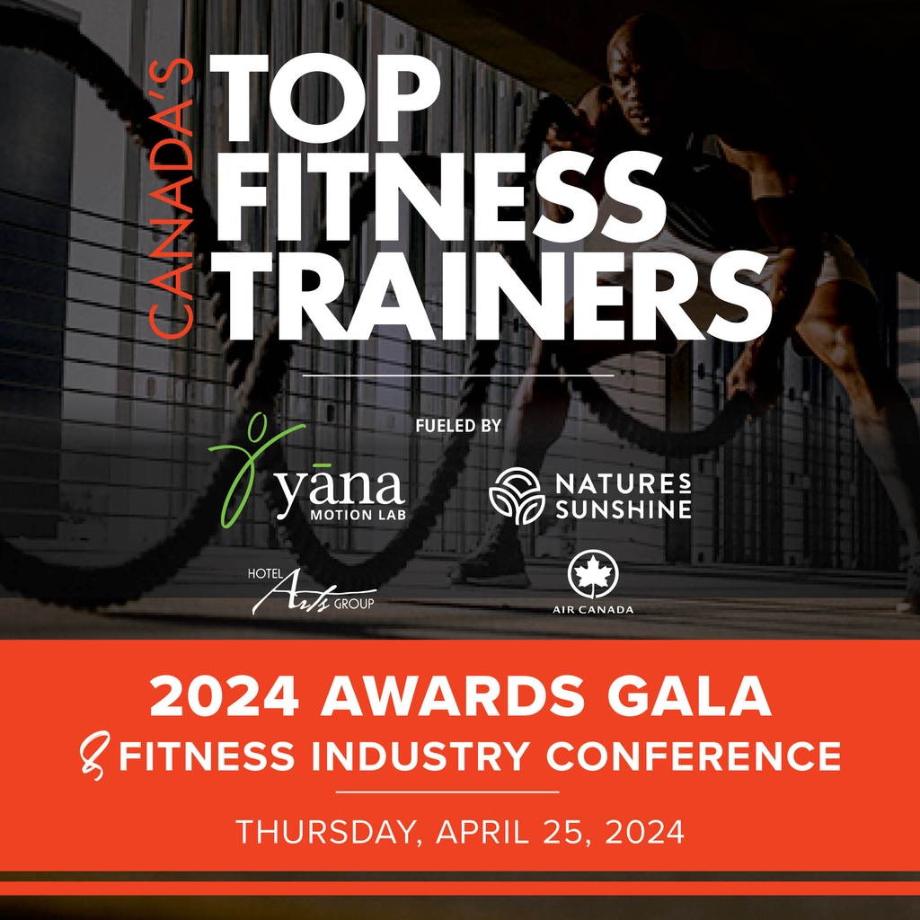 SAVE THE DATE for our 2024 Canada’s Top Fitness Trainers AWARDS GALA & Fitness Industry Conference at Hotel Arts Calgary. Mark your calendars and stay tuned for further details! Fueled By: Yana Motion Lab @naturessunshinecanada @hotelartsyyc @aircanada #savethedate