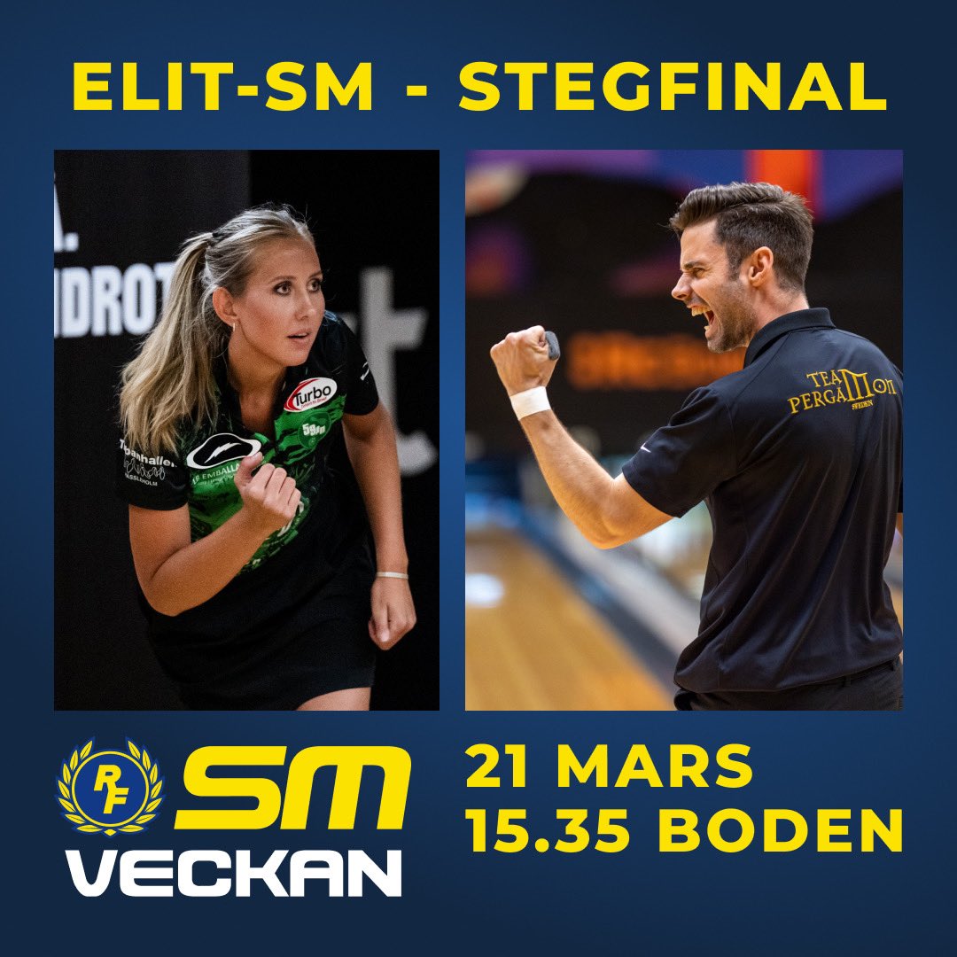 På torsdag är det dags för de avgörande stegfinalerna i Elit-SM under SM-veckan i Boden. SVT sänder direkt med start kl 15.35. 
– Vi ser fram emot en härlig bowlingfest, säger Daniel Rönnbäck som driver Strajk Alley i Boden.
swebowl.se/nyheter/nyhete…