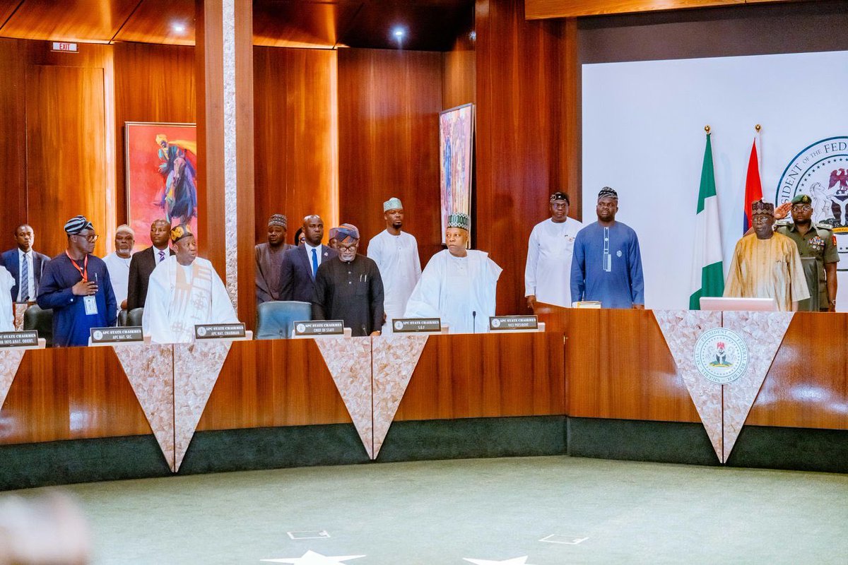 I was in attendance when President Bola Tinubu received in audience State Chairmen of the APC at the Council Chamber of the Presidential Villa earlier today.