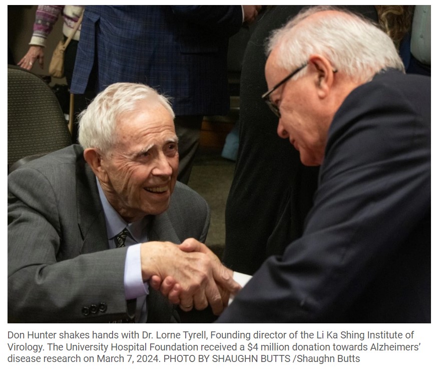 #Alzheimers disease research by DoM's Dr. Jack Jhamandas and Dr. Lorne Tyrrell receive a $4-million boost ottawacitizen.com/news/local-new… <a href="/GiveToUHF/">University Hospital Foundation</a> <a href="/LKSIoV/">Li Ka Shing Institute of Virology</a> <a href="/NMHI_UofA/">Neuroscience & Mental Health Institute - U of A</a> <a href="/UofA_ID/">UofA Infectious Diseases</a> <a href="/Helpfordementia/">Alzheimer Society of Alberta + NWT</a> <a href="/AlzCanada/">Alzheimer Society of Canada</a>