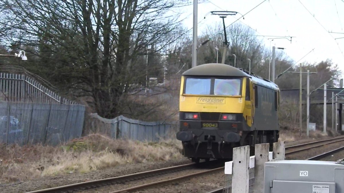 SKODA DURING LOCKDOWN!!!!

Sight Rarely seen now on the Portobello Line Willenhall here's Freightliner 90043 with extended pantograph working the 0Z90 Northampton to Crewe Basford Hall on 21/02/21. #Freightliner #class90 #covidlockdown #covidrestrictions #covid19