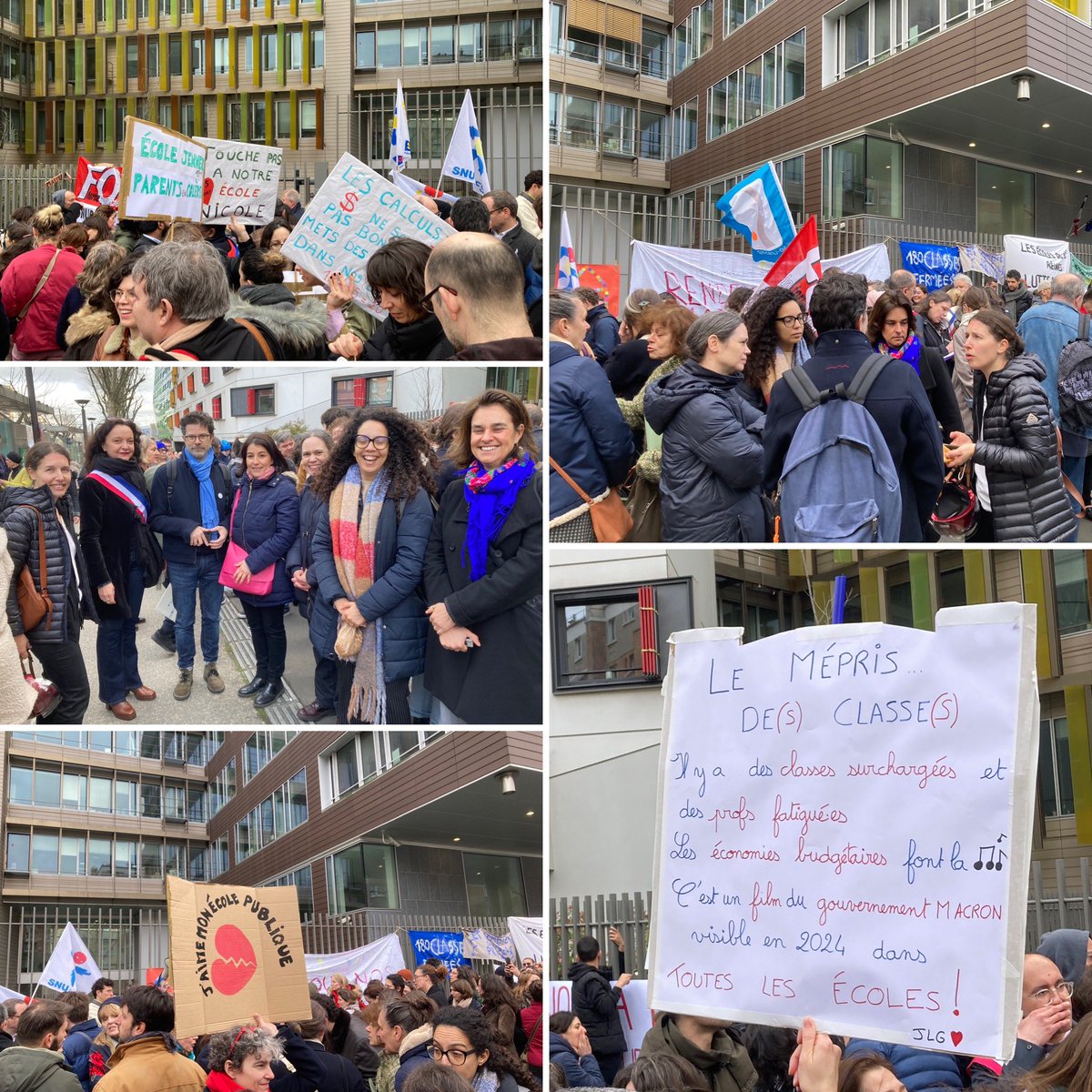 isabelle_rocca's tweet photo. Avec les parents et les enseignants de #paris12 ce matin devant le Rectorat pour, en ce jour de CDEN @Academie_Paris, rappeler les valeurs de l’Ecole publique et refuser toutes les suppressions de postes injustes et injustifiées dans l’ensemble des écoles parisiennes 😡🏫 https://t.co/rqY65rwO9d