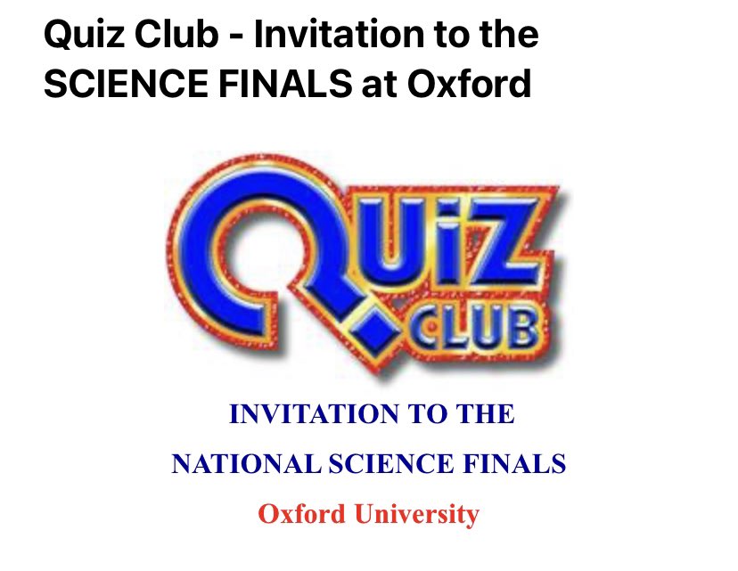AlleynCourtSci's tweet photo. In other, science based, news. We are delighted to have made the national science quiz finals in Oxford, for the second year running! The team are very excited to get to show off their broad knowledge in such a beautiful setting in June 👏🏻 #AlleynCourtQuiz https://t.co/GRAI7GoceU