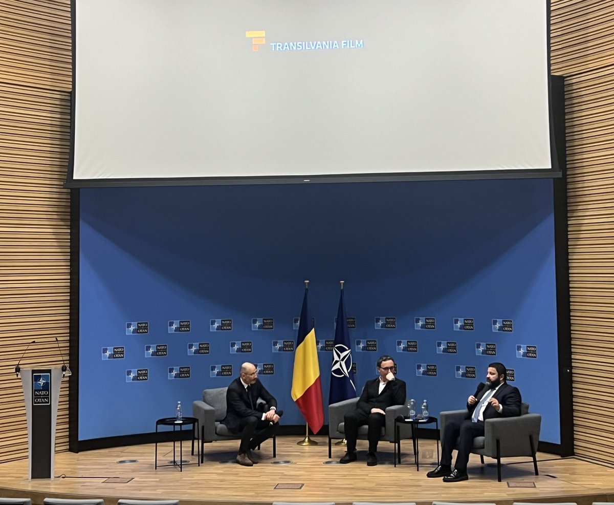 Honoured to welcome filmmaker Tudor Giurgiu today at @NATO HQ for a captivating screening of the movie LIBERTATE. A special day reflecting on #Romania’s journey towards freedom and its commitment for the values that underpin our Alliance. 7️⃣5️⃣ years of @NATO 2️⃣0️⃣ years of