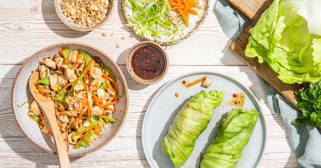 Wrap up your week with a burst of flavors! 🥗 Dive into these Asian Chicken Salad Lettuce Wraps this weekend – Crunchy iceberg lettuce cups packed with flavor. Get the recipe here: bit.ly/3uZFzMn #freshproduce #recipe #recipeoftheday #spring