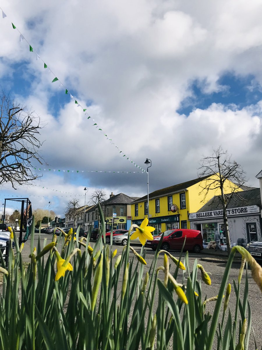 Belleek looking great with the St Patrick’s Day bunting flying in the spring sunshine.