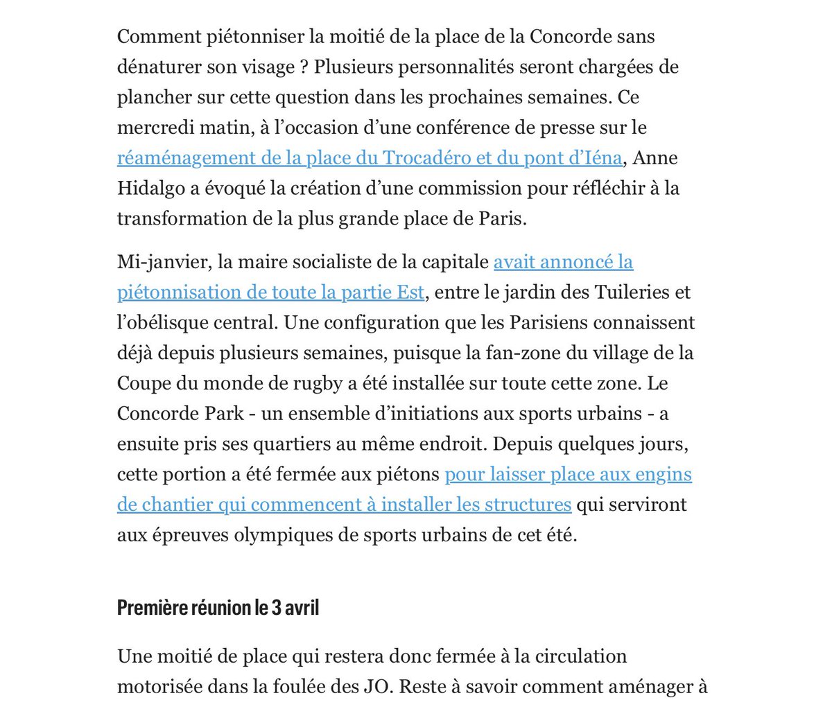 Alors que la mairie de #Paris constitue un comité ad hoc afin de poursuivre son projet d’aménagement contesté de la #PlaceDeLaConcorde, les #Parisiens attendent du @MinistereCC qu’il défende l’intérêt général face à une politique qui privilégie la rentabilité de l’espace public.
