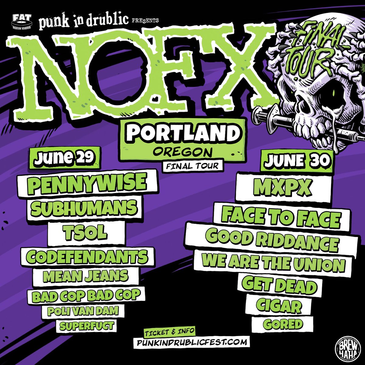 Portland! See you in the pit for Punk In Drublic 👊 Tickets on sale now at punkindrublicfest.com @MonsterMusic