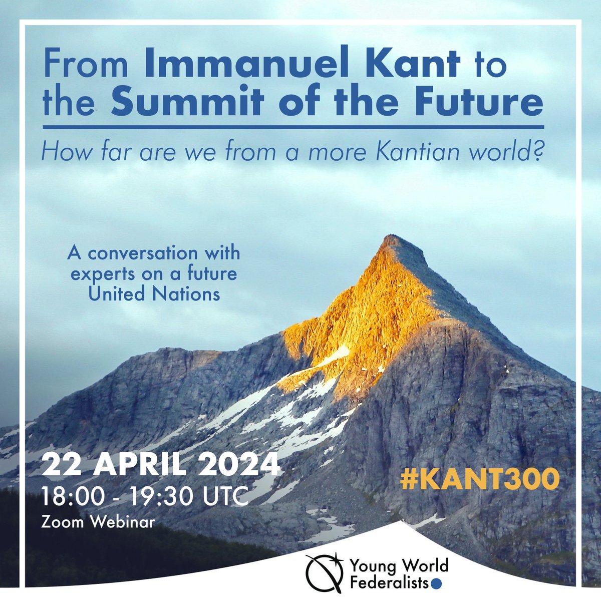 🇺🇳The UN is starting a very rare review and reform process called the Summit of the Future. To celebrate Kant's 300th birthday, we're sitting down with four global governance experts to bridge the gap between Kant's vision and our reality. Sign up👇 bit.ly/kant300