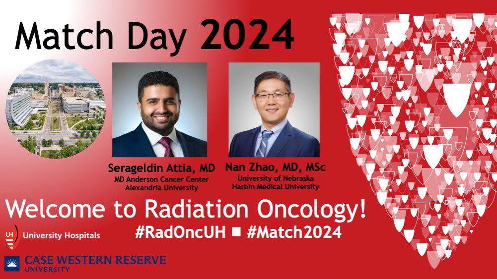 We are delighted to share the exciting news of #Match2024 @RadOncUH. Please join us in extending the warmest welcome to @SerageldinMD and @Nan_Zhao_RadOnc 🎉🥳💪🏼