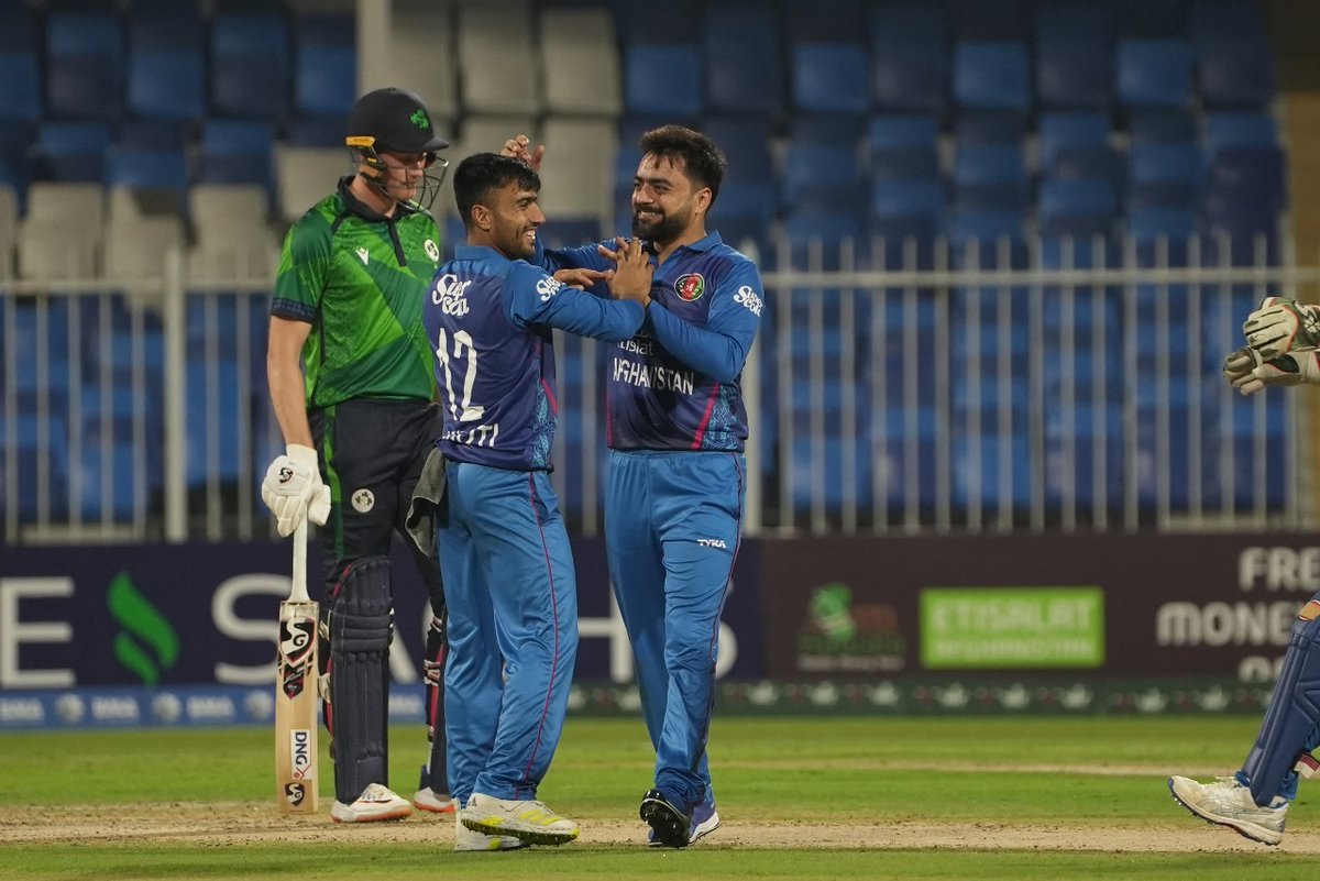 An impressive spell from Rashid Khan in his comeback game as Afghanistan restrict Ireland 👏 📸: @ACBofficials #IREvAFG 📝: bit.ly/43rhf2I