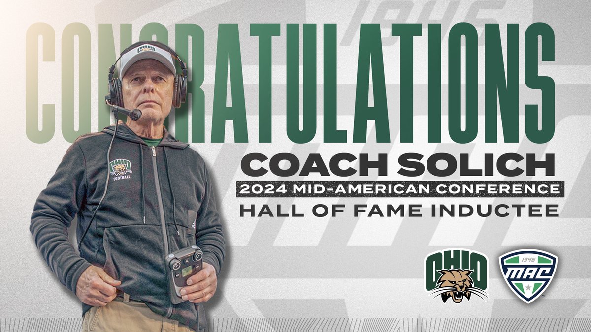 Welcome to the MAC Hall of Fame, Frank Solich! READ MORE: tinyurl.com/ytwf827t | #OUohyeah