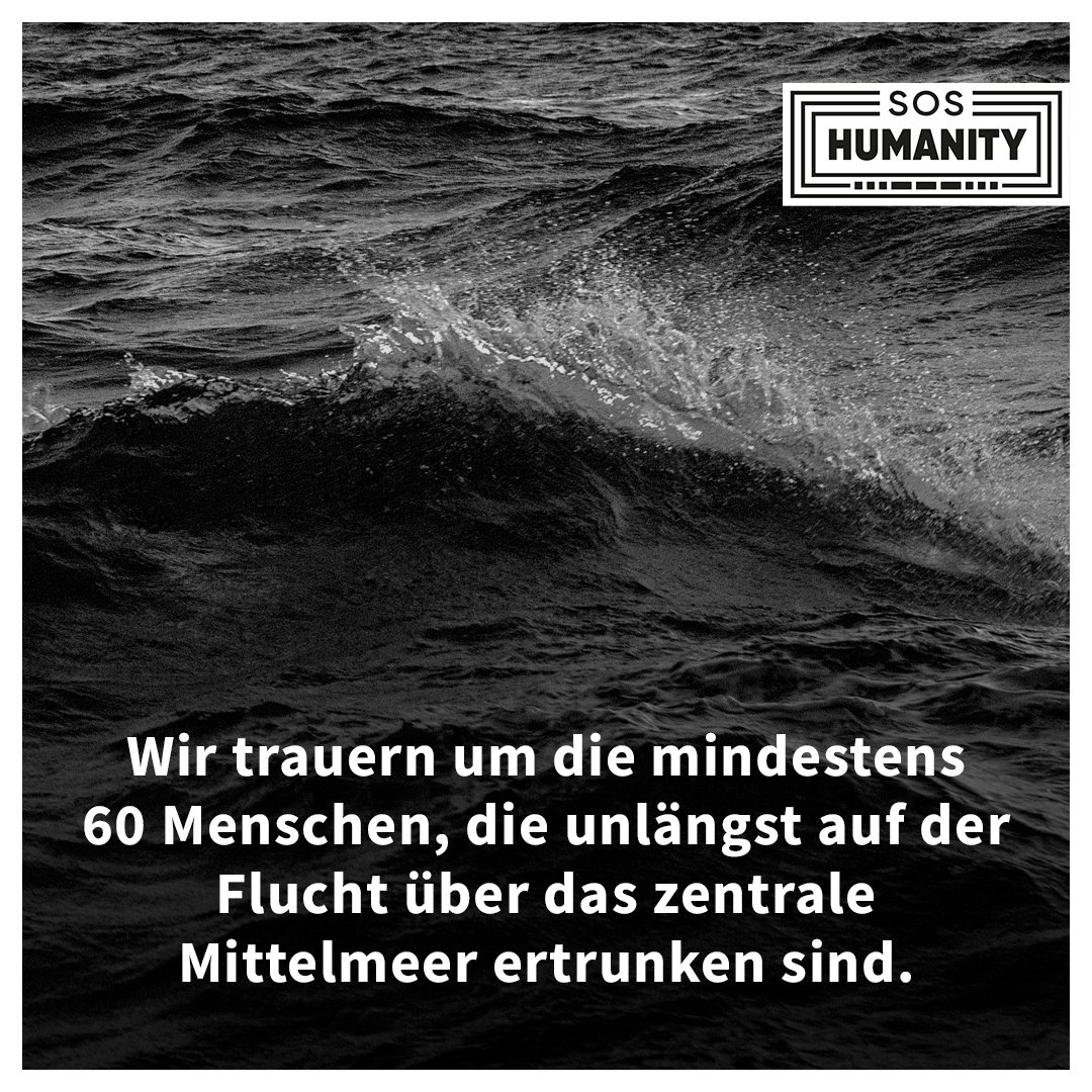 Wieder sind mindestens 60 Menschen auf der Flucht über das zentrale Mittelmeer ertrunken. Am Mittwoch konnten von der Crew der #OceanViking nur noch 25 Überlebende gerettet werden. Einer der bewusstlos aus Seenot Geborgenen starb inzwischen im Krankenhaus in Italien. 1/3