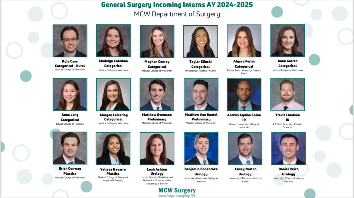 MCW Surgery (@mcwsurgery) on Twitter photo Happy #MatchDay2024!
Congratulations to all - excited to welcome the incoming class of residents!
<a href="/MedicalCollege/">Medical College of Wisconsin</a> Happy #MatchDay2024!
Congratulations to all - excited to welcome the incoming class of residents!
<a href="/MedicalCollege/">Medical College of Wisconsin</a>