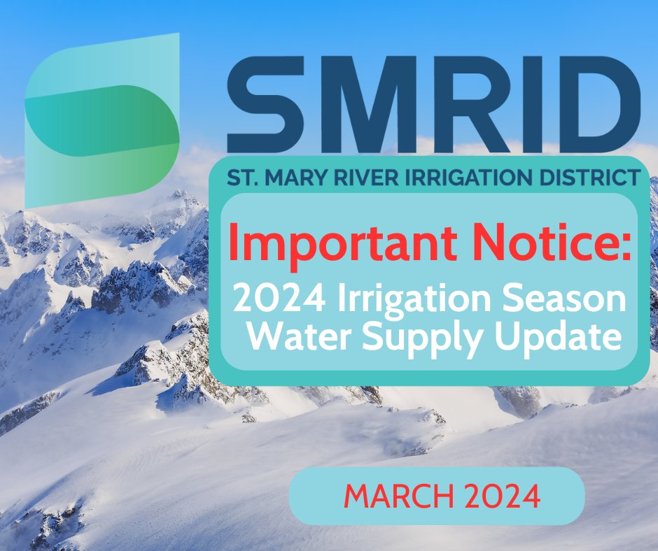 JUST RELEASED... Preliminary Water Allocation for the 2024 Irrigation Season! smrid.com/important-noti…
