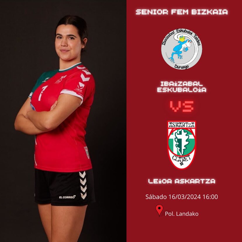 Os traemos el horario de la jornada del senior femenino de este fin de semana. Ánimo chicas!! 💪🏼  #Balonmano #Handball #Eskubaloia #EskubaloiaBizkaia #Condunor #LemaTransit #SomosUnEquipoDePatioDeColegio #Arriaga #AupaAskartza #AskartzaEskubaloia
#leioa