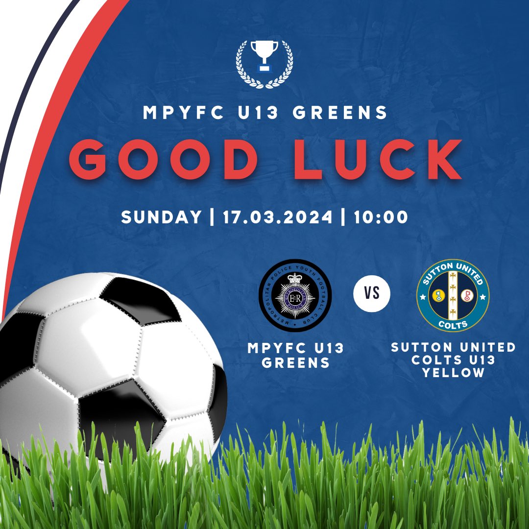 🔹Surrey Youth County Cup Semi-Final🔹 __ We would like to say a huge good luck to our U13 Greens who take on Sutton United Colts U13 Yellow in the Surrey Youth County Cup Semi-Final this Sunday!👏🏽 __ Come and support us! Thomas Wall Park, Green Lane, Morden, SM4 6SL📍